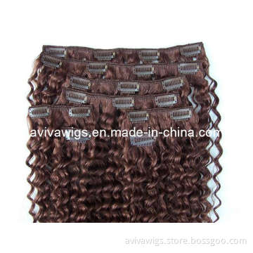 100% Virgin Remy Clip in Hair Extension with Deep Wave